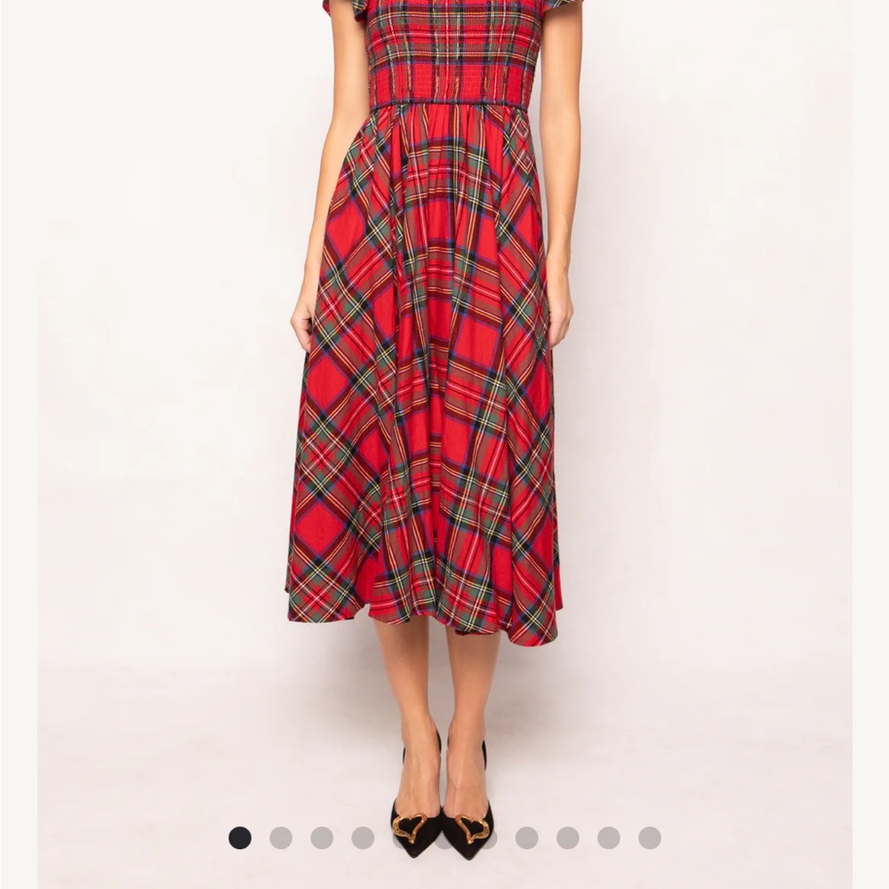 Ivy City Red Plaid Ruffle Sleeve Dress - Picture 2 of 6